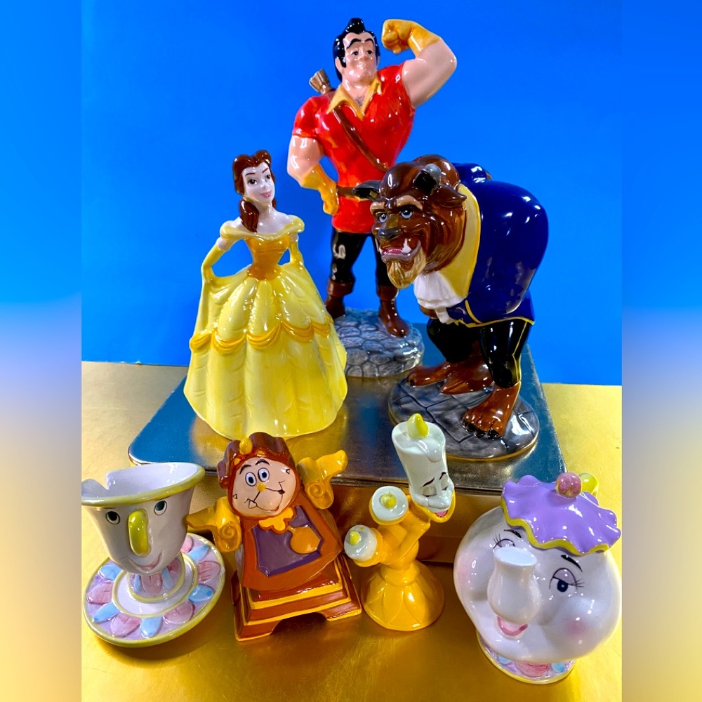 Disney Beauty and the Beast Vintage 90’s Hand Painted Collectible Figurine Set 7